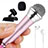 3.5mm Mini Microphone de Poche Elegant Karaoke Haut-Parleur avec Support M12 Rose Petit