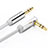 Cable Auxiliaire Audio Stereo Jack 3.5mm Male vers Male A02 Blanc