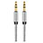 Cable Auxiliaire Audio Stereo Jack 3.5mm Male vers Male A06 Argent Petit