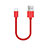 Cable Type-C Android Universel 30cm S05 pour Apple iPhone 15 Plus Rouge