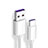 Cable Type-C Android Universel T06 pour Apple iPhone 15 Blanc Petit