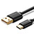 Cable Type-C Android Universel T08 pour Apple iPad Air 5 10.9 (2022) Noir Petit