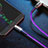 Cable Type-C Android Universel T12 pour Apple iPhone 15 Pro Violet Petit