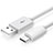 Cable Type-C Android Universel T18 pour Apple iPad Pro 12.9 (2021) Blanc Petit