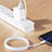 Cable Type-C Android Universel T18 pour Apple iPhone 15 Blanc Petit