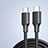 Cable Type-C USB-C vers Type-C USB-C 60W H04 pour Apple iPad Pro 11 (2021) Noir