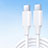 Cable Type-C USB-C vers Type-C USB-C 60W H04 pour Apple iPad Pro 11 (2022) Blanc