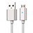 Cable USB 2.0 Android Universel A08 Argent Petit