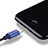 Chargeur Cable Data Synchro Cable D01 pour Apple iPhone 6S Bleu Petit