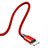 Chargeur Cable Data Synchro Cable D03 pour Apple iPhone 5S Rouge Petit