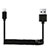 Chargeur Cable Data Synchro Cable D08 pour Apple iPhone 14 Pro Max Noir