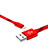 Chargeur Cable Data Synchro Cable L10 pour Apple iPad 4 Rouge Petit