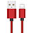 Chargeur Cable Data Synchro Cable L11 pour Apple iPad Mini 4 Rouge Petit