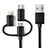 Chargeur Lightning Cable Data Synchro Cable Android Micro USB C01 pour Apple iPad 10.2 (2020) Noir