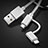 Chargeur Lightning Cable Data Synchro Cable Android Micro USB C01 pour Apple iPad Mini 2 Argent Petit