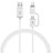 Chargeur Lightning Cable Data Synchro Cable Android Micro USB ML01 Blanc Petit