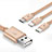 Chargeur Lightning Cable Data Synchro Cable Android Micro USB Type-C ML03 Or Petit