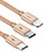 Chargeur Lightning Cable Data Synchro Cable Android Micro USB Type-C ML03 Or Petit