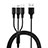 Chargeur Lightning Cable Data Synchro Cable Android Micro USB Type-C ML08 Noir