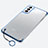 Coque Antichocs Rigide Transparente Crystal Etui Housse H02 pour Samsung Galaxy S21 5G Bleu