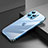 Coque Bumper Luxe Aluminum Metal Etui A06 pour Apple iPhone 13 Pro Max Bleu