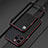 Coque Bumper Luxe Aluminum Metal Etui pour Apple iPhone 13 Pro Max Rouge et Noir