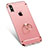 Coque Bumper Luxe Metal et Plastique avec Support Bague Anneau F02 pour Apple iPhone X Or Rose