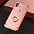 Coque Bumper Luxe Metal et Plastique avec Support Bague Anneau F02 pour Apple iPhone Xs Or Rose Petit