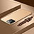 Coque Bumper Luxe Metal et Plastique Etui Housse avec Laniere pour Apple iPhone 13 Pro Or
