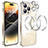 Coque Bumper Luxe Metal et Plastique Etui Housse avec Mag-Safe Magnetic Magnetique LF3 pour Apple iPhone 14 Pro Or