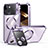 Coque Bumper Luxe Metal et Plastique Etui Housse avec Mag-Safe Magnetic Magnetique LK4 pour Apple iPhone 15 Violet