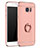 Coque Bumper Luxe Metal et Plastique Etui Housse avec Support Bague Anneau A01 pour Samsung Galaxy S7 Edge G935F Or Rose