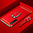 Coque Bumper Luxe Metal et Plastique Etui Housse avec Support Bague Anneau et Laniere pour Realme X50 5G Rouge