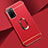 Coque Bumper Luxe Metal et Plastique Etui Housse avec Support Bague Anneau P02 pour Oppo A56 5G Rouge