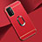 Coque Bumper Luxe Metal et Plastique Etui Housse avec Support Bague Anneau P02 pour Oppo A74 5G Rouge