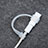 Coque Capuchon Holder Silicone Cable Lightning Adaptateur Anti-Perdu P02 pour Apple Pencil Blanc Petit