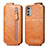 Coque Clapet Portefeuille Cuir S01D pour Motorola Moto E32 Marron