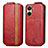 Coque Clapet Portefeuille Cuir S01D pour Vivo Y16 Rouge