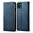 Coque Clapet Portefeuille Livre Tissu B01S pour Realme 9 Pro+ Plus 5G Bleu