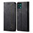 Coque Clapet Portefeuille Livre Tissu B01S pour Realme 9 Pro+ Plus 5G Noir