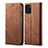 Coque Clapet Portefeuille Livre Tissu B01S pour Samsung Galaxy A31 Marron