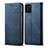 Coque Clapet Portefeuille Livre Tissu B02S pour Samsung Galaxy Note 10 Lite Bleu