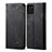 Coque Clapet Portefeuille Livre Tissu B02S pour Samsung Galaxy Note 10 Lite Noir