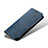 Coque Clapet Portefeuille Livre Tissu B03S pour Samsung Galaxy S21 5G Bleu