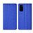 Coque Clapet Portefeuille Livre Tissu H01 pour Huawei Honor V30 5G Bleu