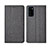 Coque Clapet Portefeuille Livre Tissu H01 pour Huawei Honor View 30 5G Gris