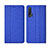 Coque Clapet Portefeuille Livre Tissu H01 pour Huawei Nova 6 Bleu