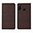 Coque Clapet Portefeuille Livre Tissu H01 pour Huawei P30 Lite New Edition Marron