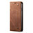 Coque Clapet Portefeuille Livre Tissu H01 pour Huawei P40 Lite 5G Marron