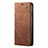 Coque Clapet Portefeuille Livre Tissu H01 pour Oppo A91 Marron